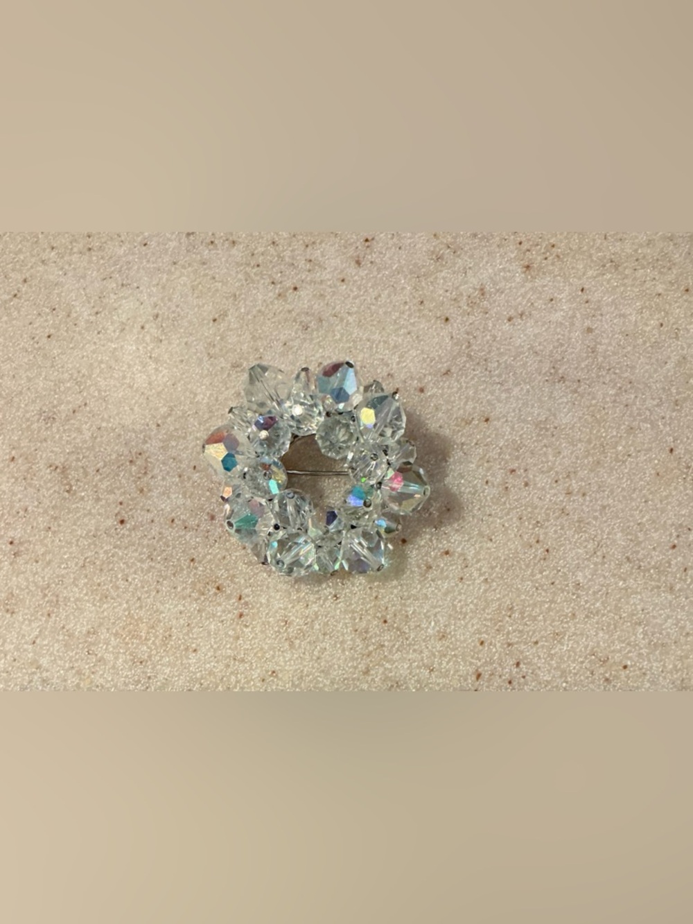 Crystal Aurora Borealis Cluster Brooch - Clear Sparkle